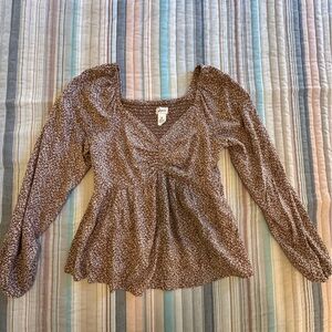 Japna Long Sleeve Animal Print Blouse Size S